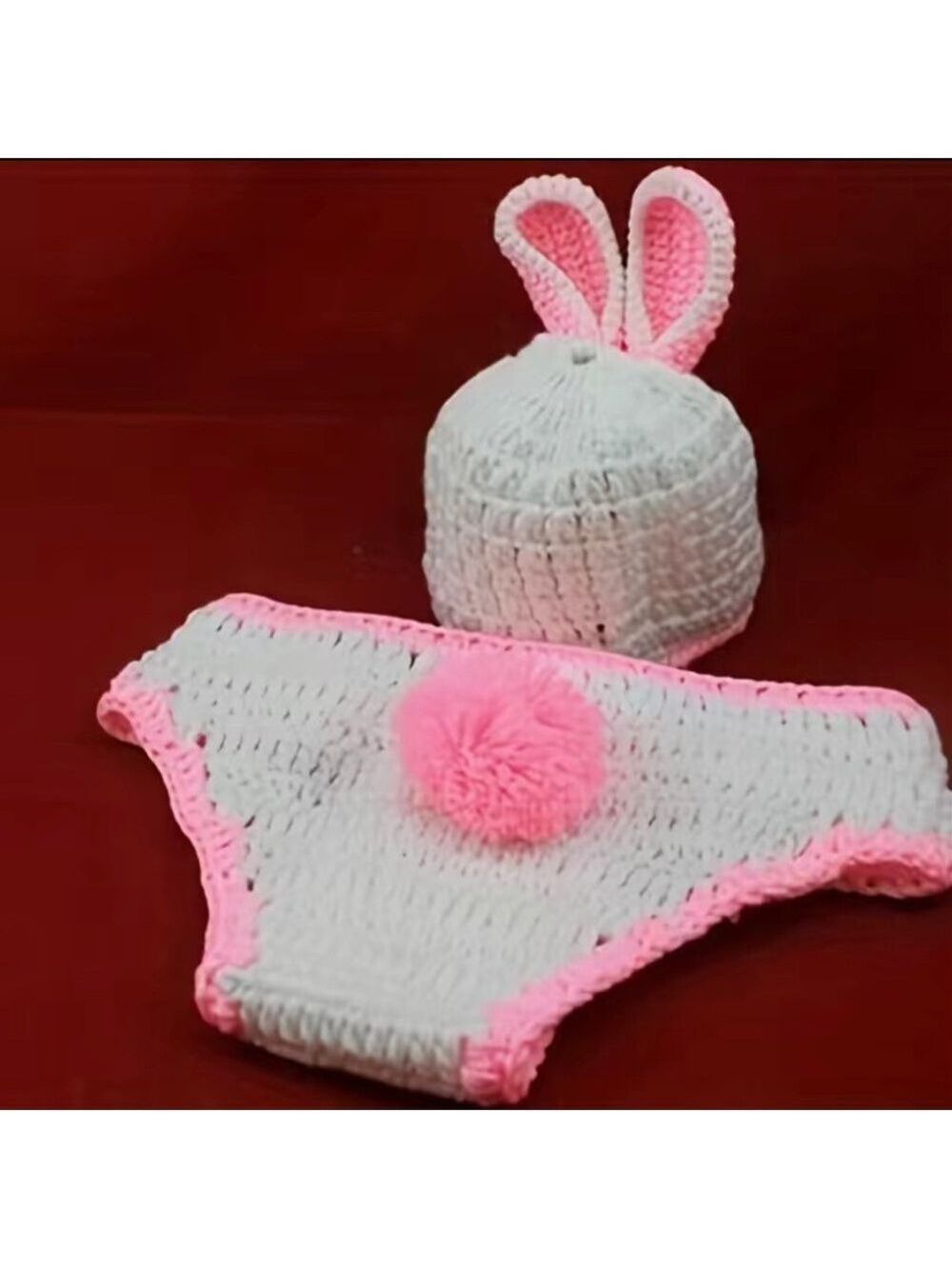 Newborn Bunny Knit Photoshoot Announcement Outfit